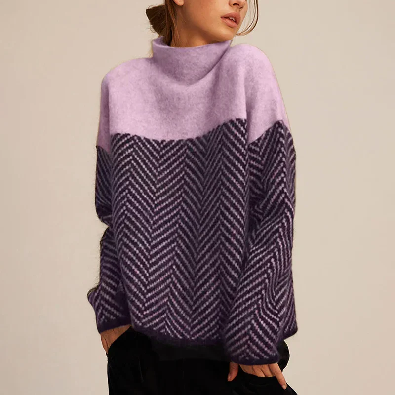 Vienna luxurious turtleneck sweater in soft knit with delicately woven texture for elegant cold-weather style