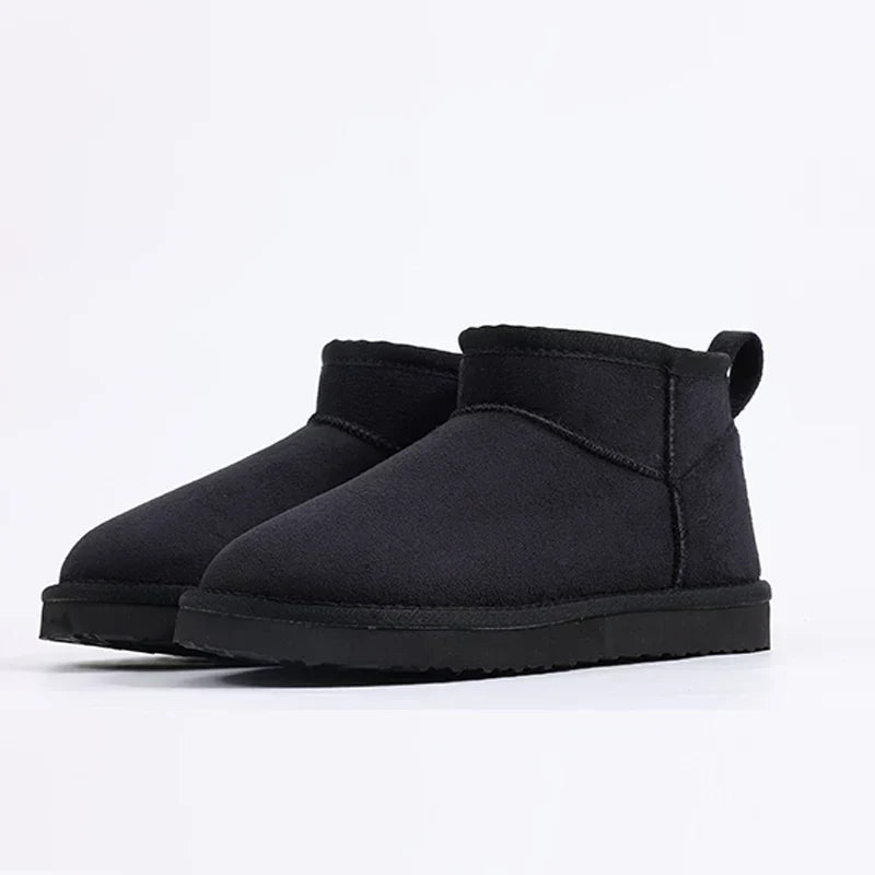 Warm fuzzy slouchy boots with plush soft exterior for cozy all-day comfort and chic style