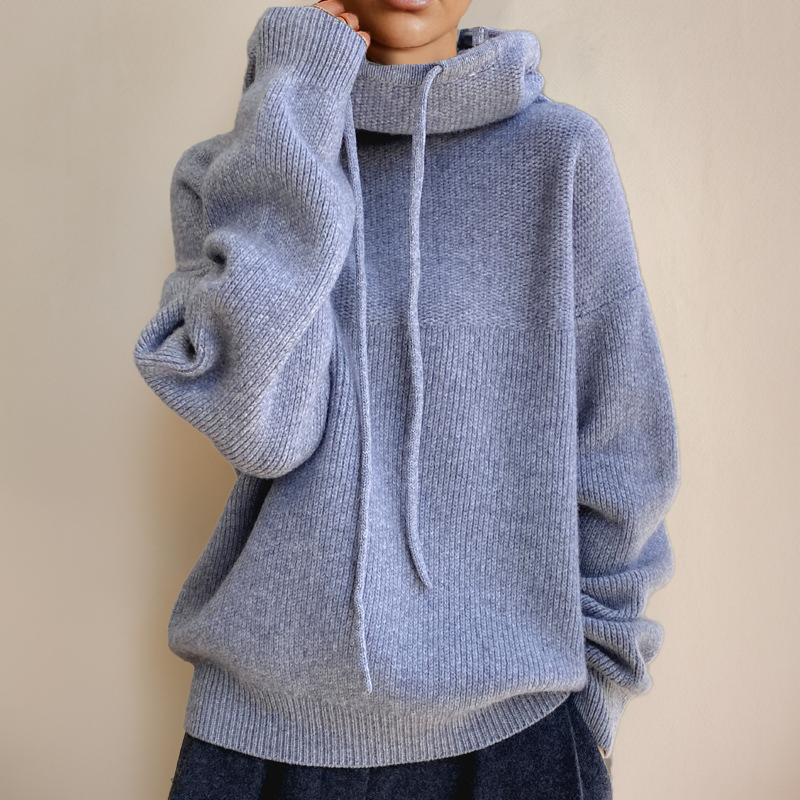 Luna™ women's oversized warm hoodie in neutral tones with cozy fleece lining for winter layering