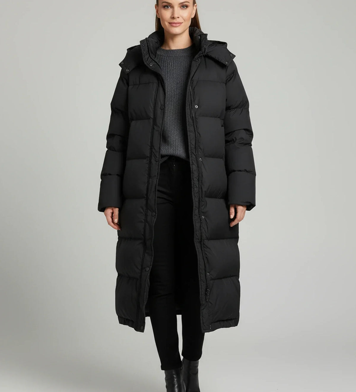 Orsenvi Women Long Hooded Puffer Coat For All Day Warmth