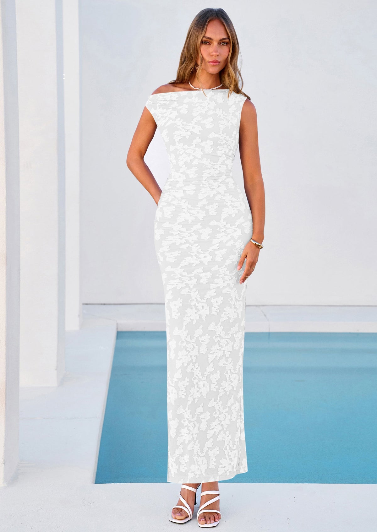 Floral Bodycon Ruched Maxi Dress - One-Shoulder, Cocktail - photo 9