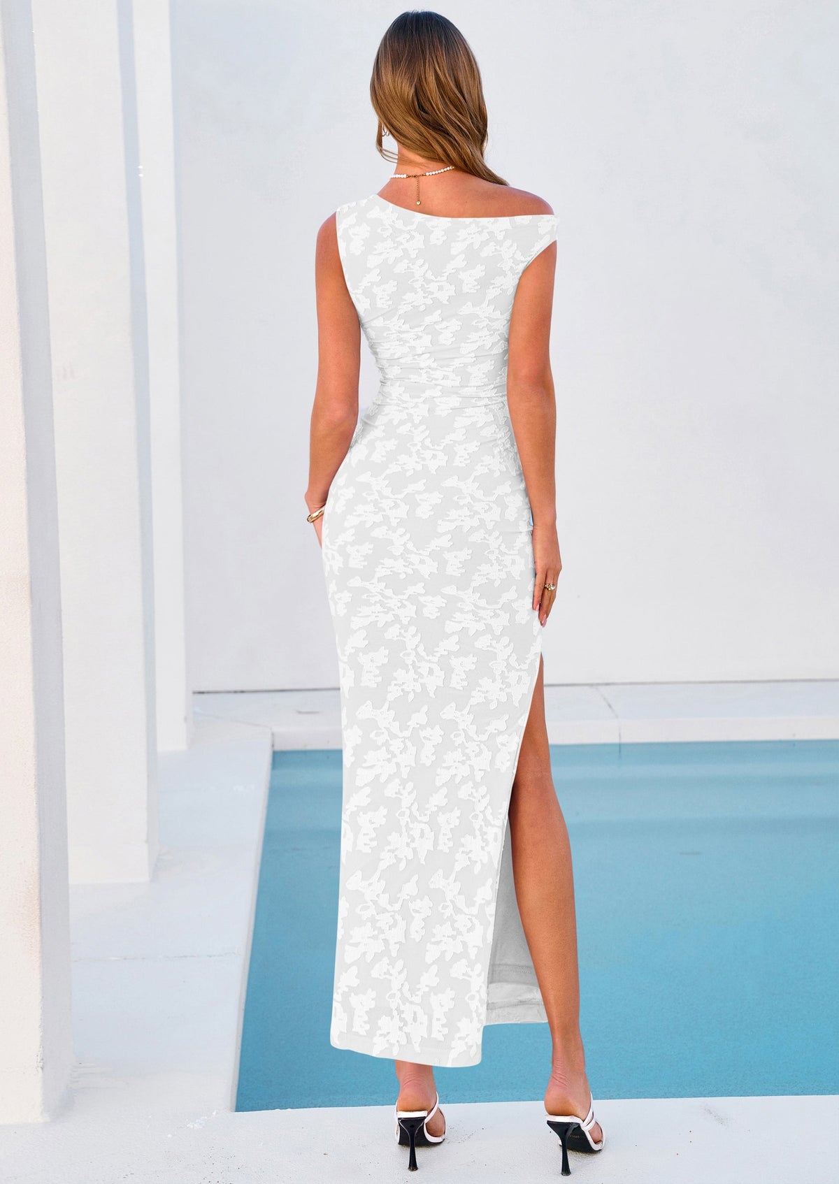 Floral Bodycon Ruched Maxi Dress - One-Shoulder, Cocktail - photo 8