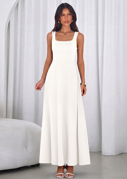 Swing Maxi Dress - Sleeveless, Square Neck, Beach - photo 7