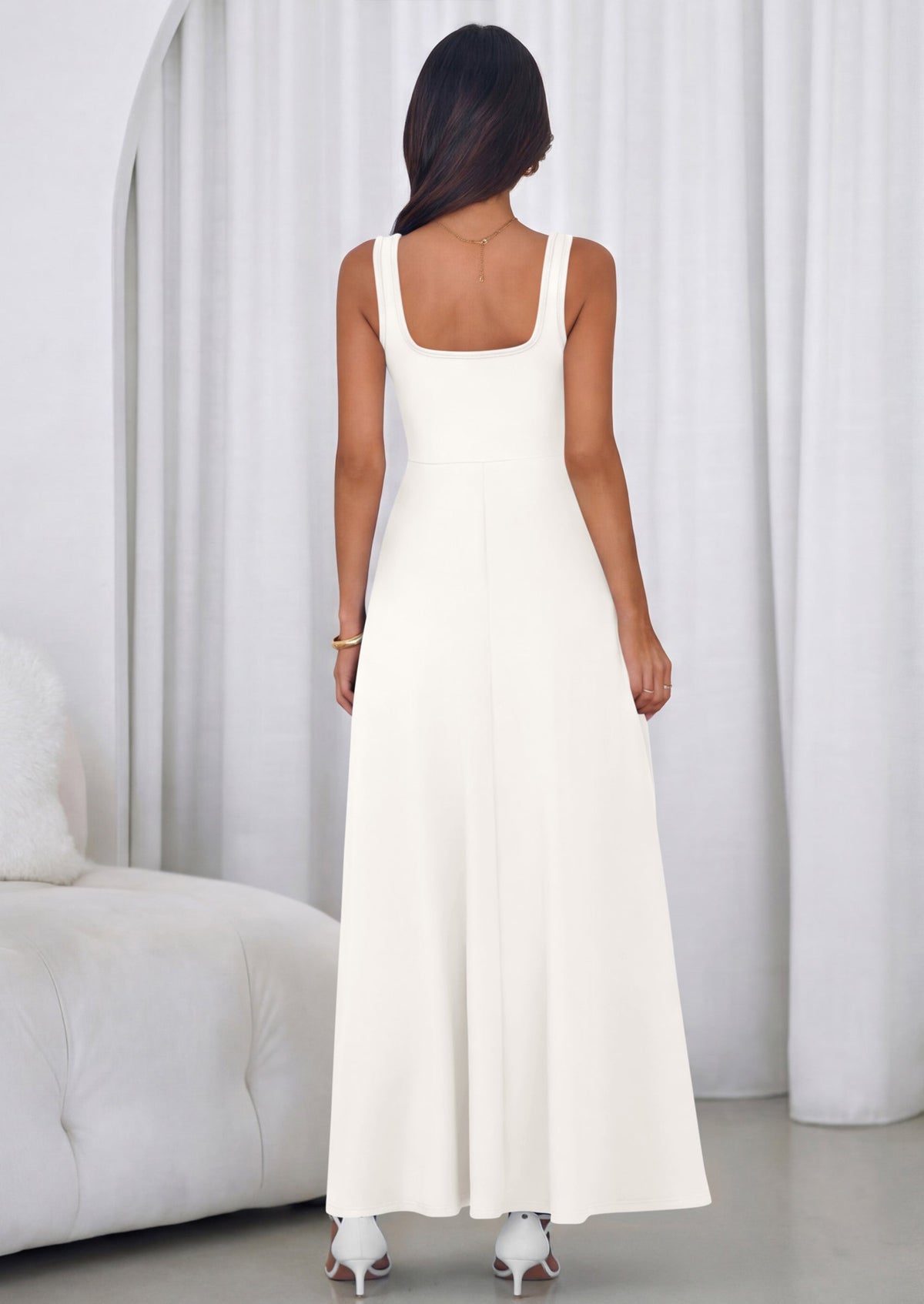 Swing Maxi Dress - Sleeveless, Square Neck, Beach - photo 8