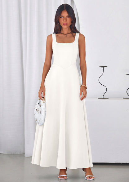 Swing Maxi Dress - Sleeveless, Square Neck, Beach - photo 11