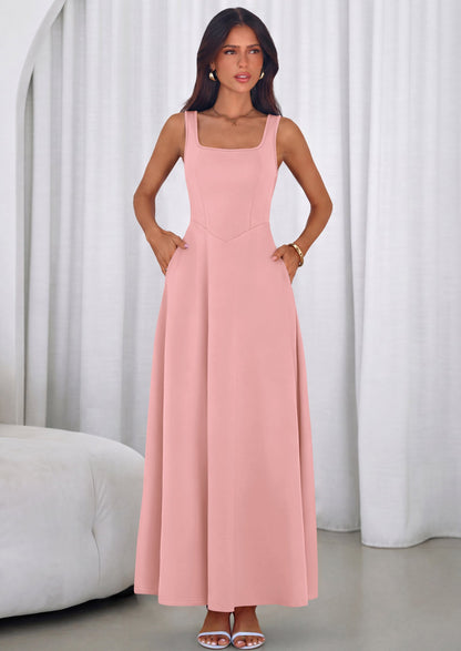Swing Maxi Dress - Sleeveless, Square Neck, Beach - photo 15