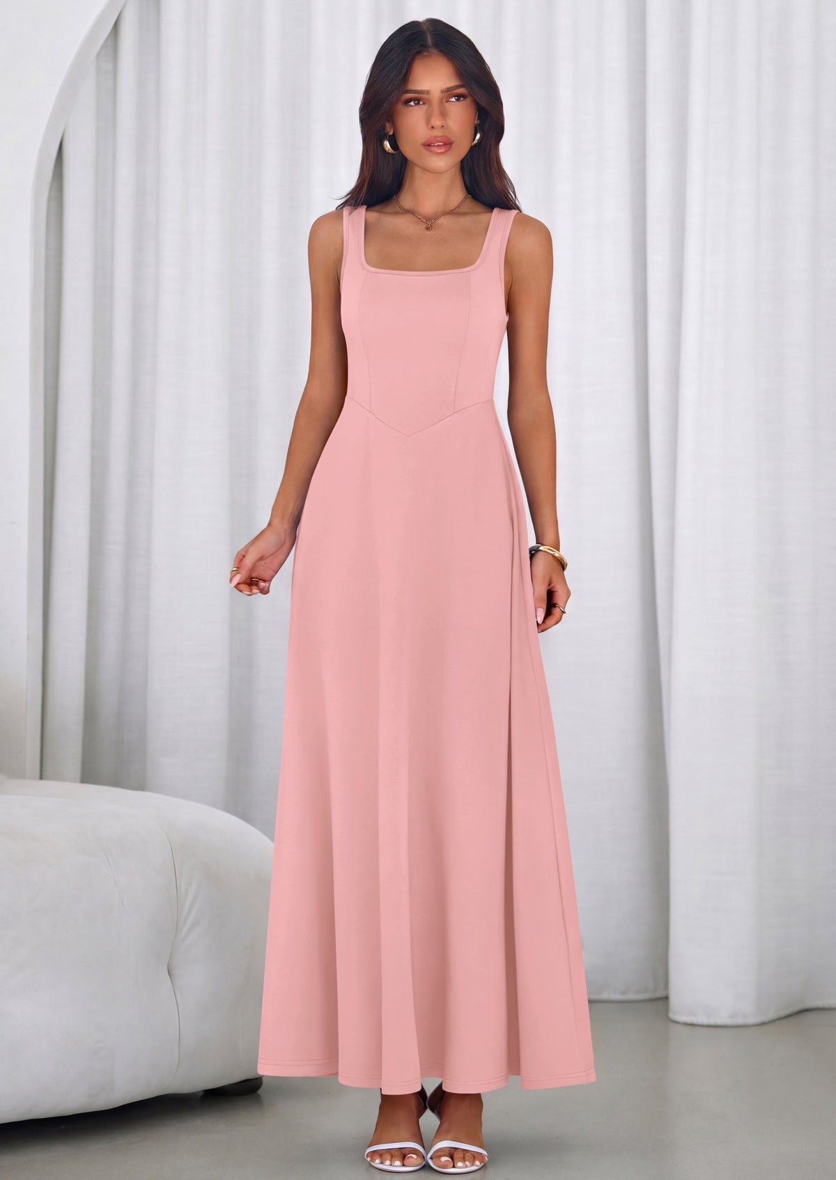 Swing Maxi Dress - Sleeveless, Square Neck, Beach - photo 13