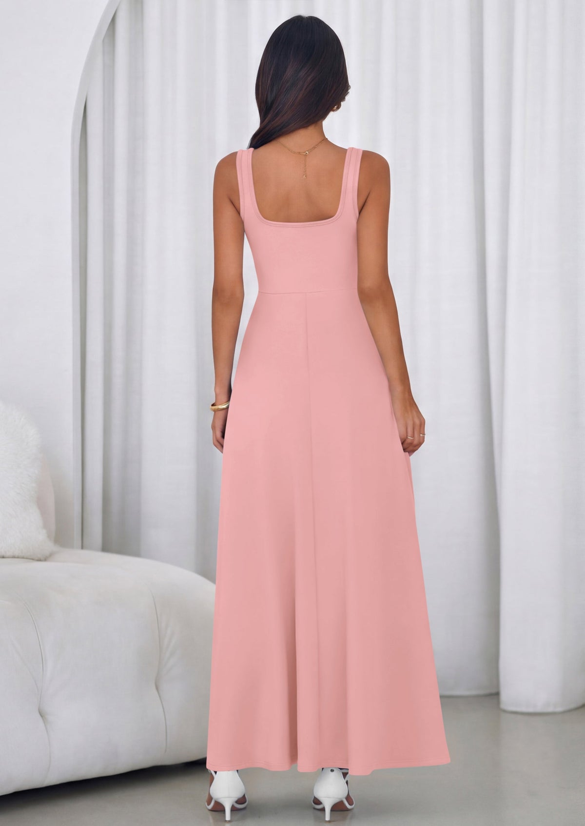 Swing Maxi Dress - Sleeveless, Square Neck, Beach - photo 14