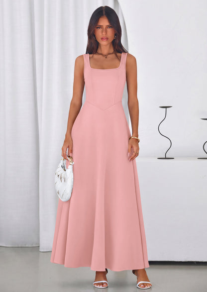Swing Maxi Dress - Sleeveless, Square Neck, Beach - photo 17