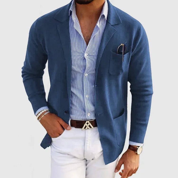 Men's Blazer Slim Fit Lightweight Fabric Single-Breasted Notch Lapel