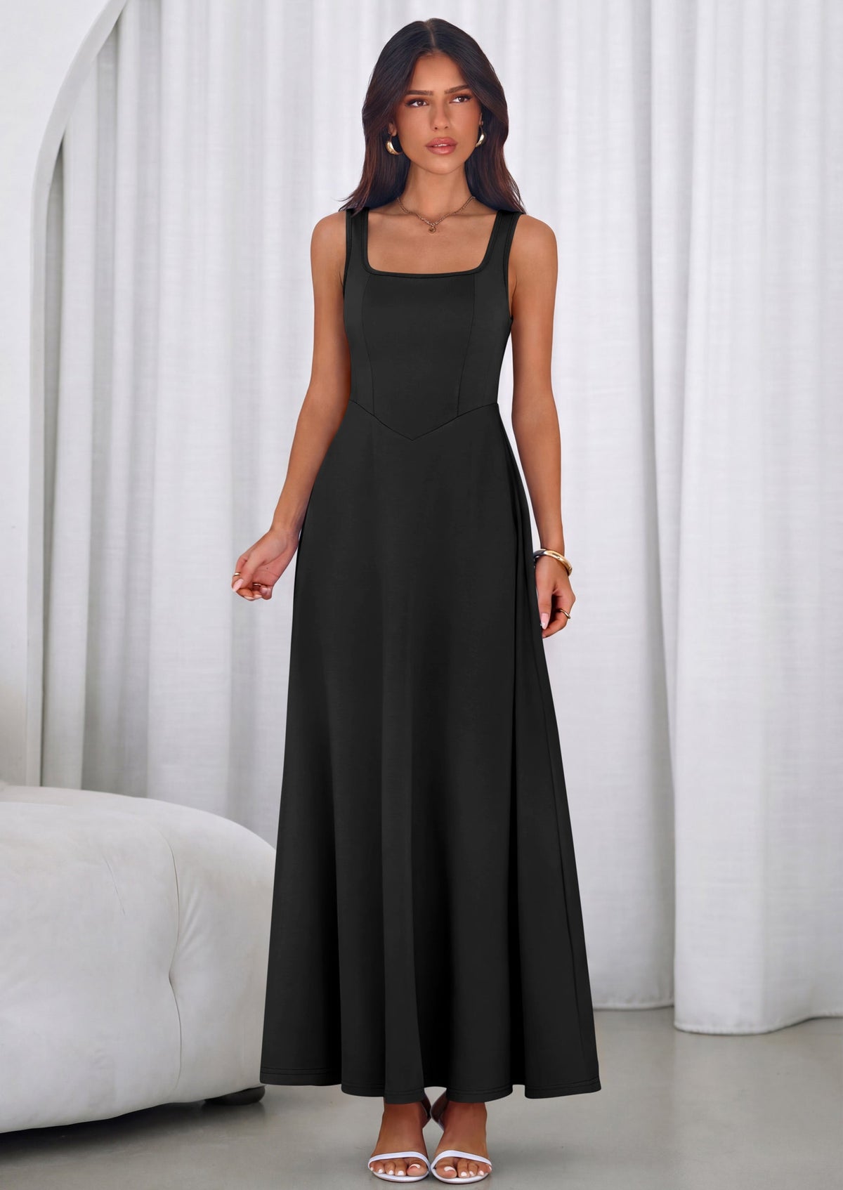 Swing Maxi Dress - Sleeveless, Square Neck, Beach - photo 31