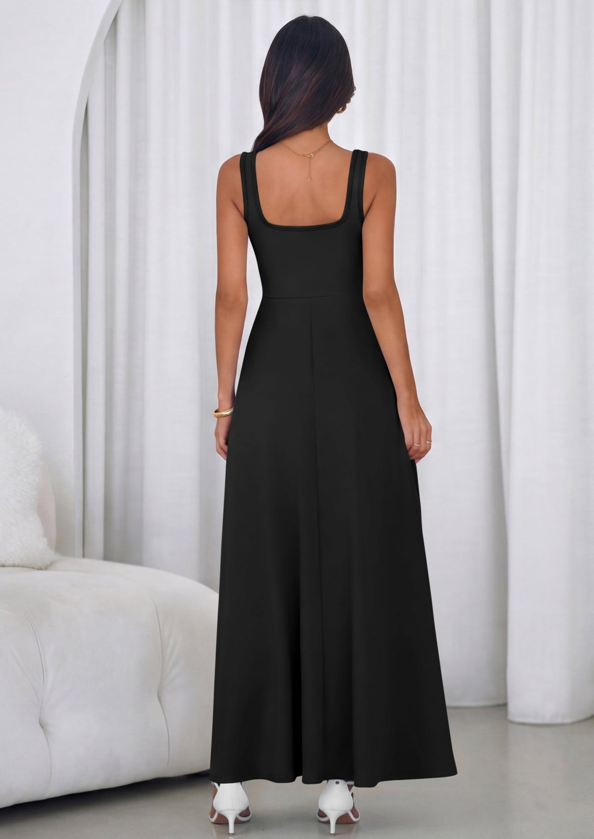 Swing Maxi Dress - Sleeveless, Square Neck, Beach - photo 32