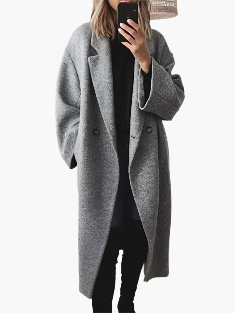 Orsenvi Emma Loose Fit Longline Winter Coat Relaxed Oversized