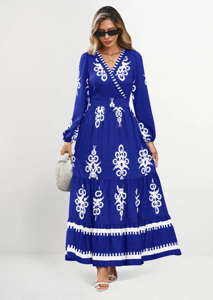 Floral Flowy Maxi Dress - Long Sleeve, V-Neck, Wedding Guest - photo 20