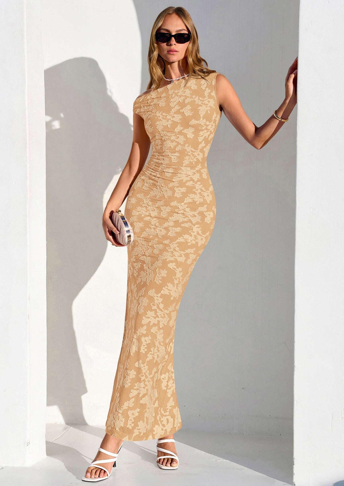 Floral Bodycon Ruched Maxi Dress - One-Shoulder, Cocktail - photo 29