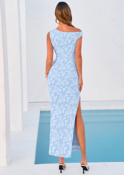Floral Bodycon Ruched Maxi Dress - One-Shoulder, Cocktail - photo 32