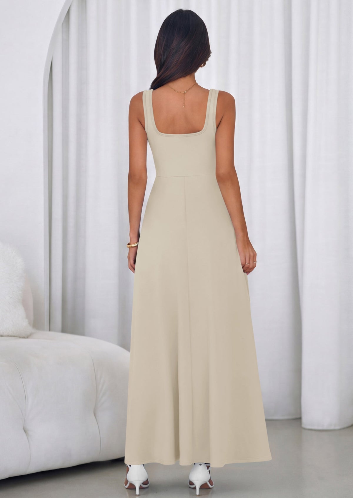Swing Maxi Dress - Sleeveless, Square Neck, Beach - photo 38