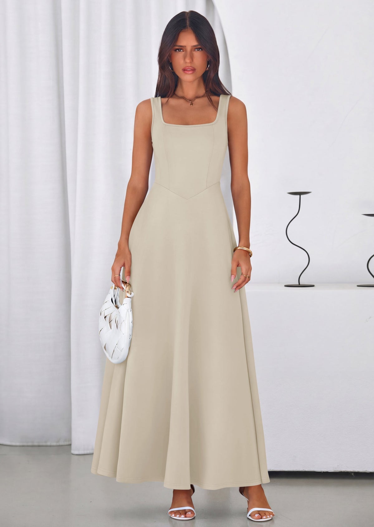 Swing Maxi Dress - Sleeveless, Square Neck, Beach - photo 41