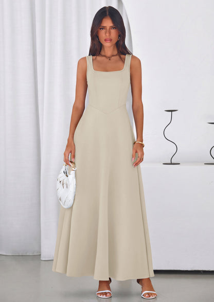 Swing Maxi Dress - Sleeveless, Square Neck, Beach - photo 41