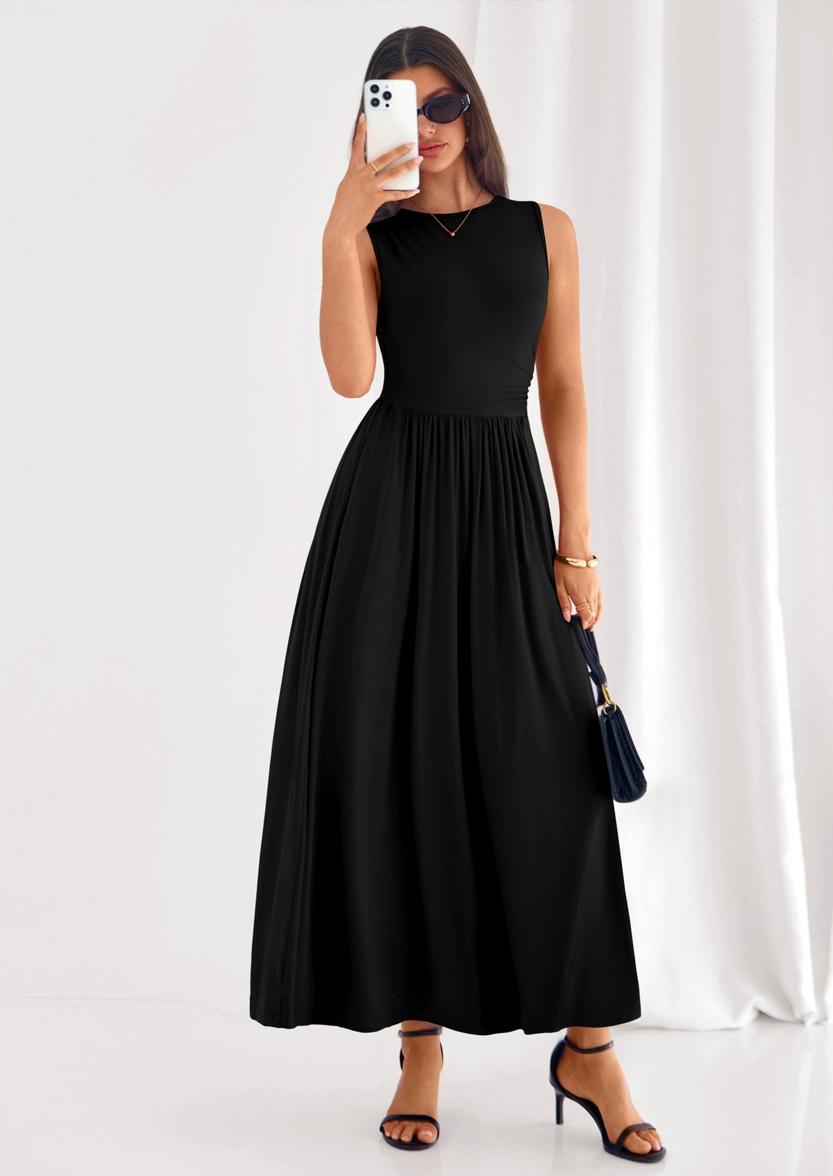 A-Line Flowy Maxi Dress - Sleeveless, Crewneck, Casual - photo 57