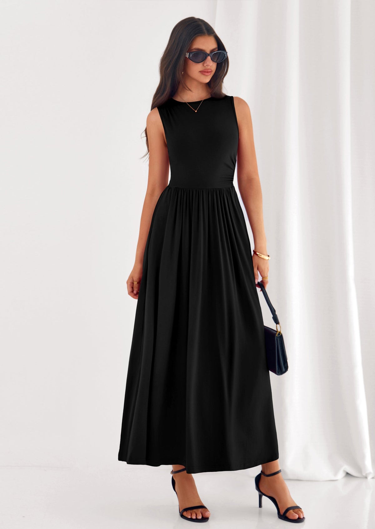 A-Line Flowy Maxi Dress - Sleeveless, Crewneck, Casual - photo 10