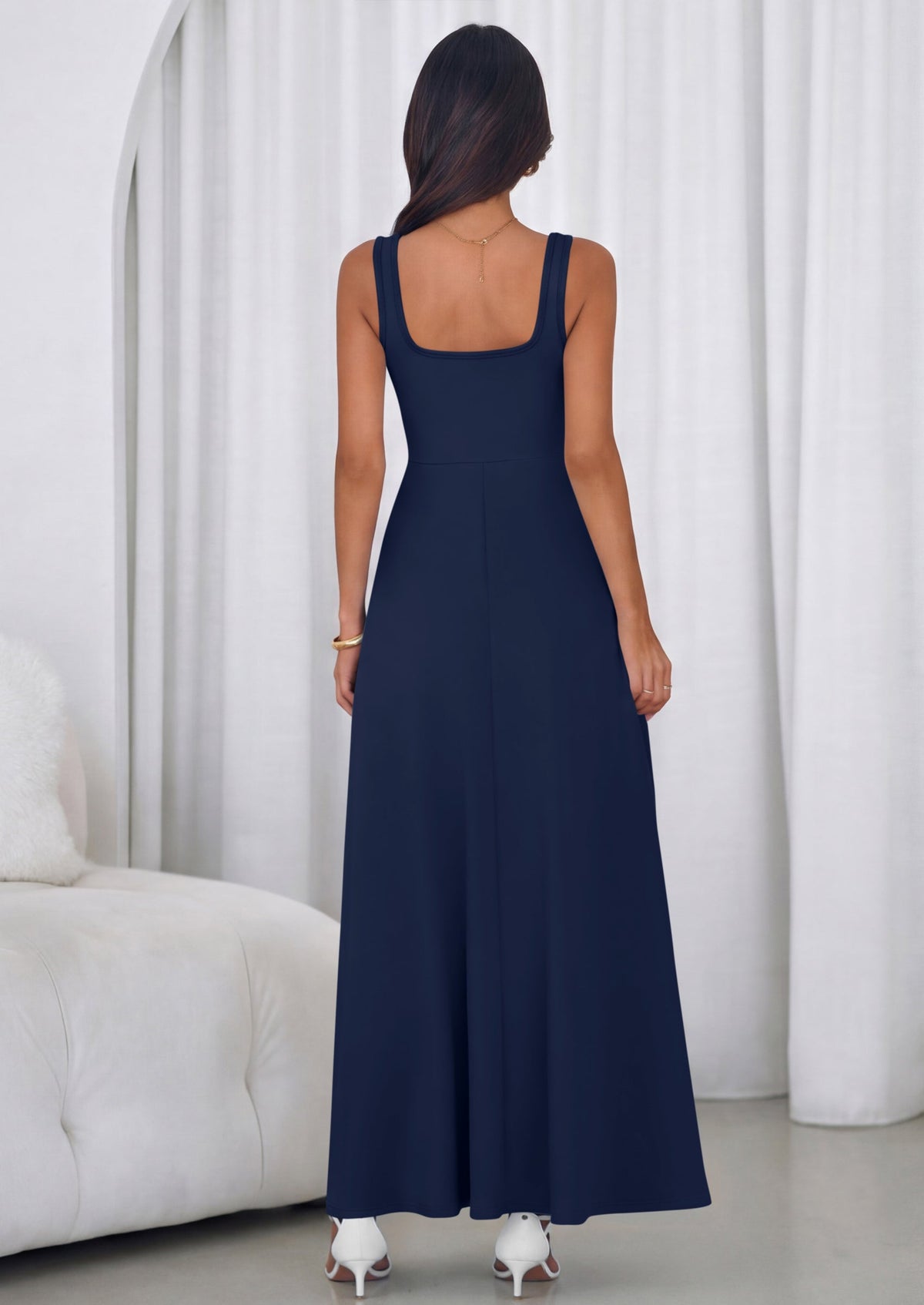 Swing Maxi Dress - Sleeveless, Square Neck, Beach - photo 44