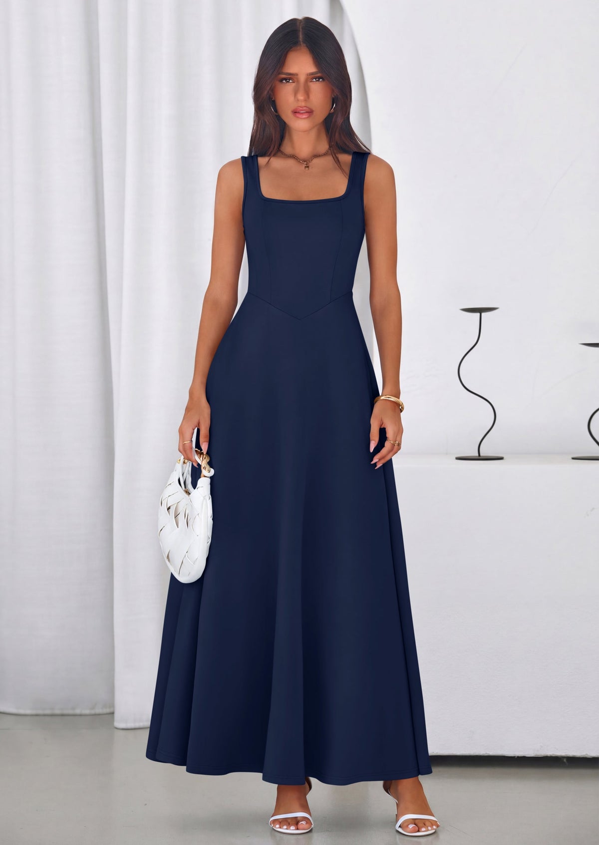 Swing Maxi Dress - Sleeveless, Square Neck, Beach - photo 47