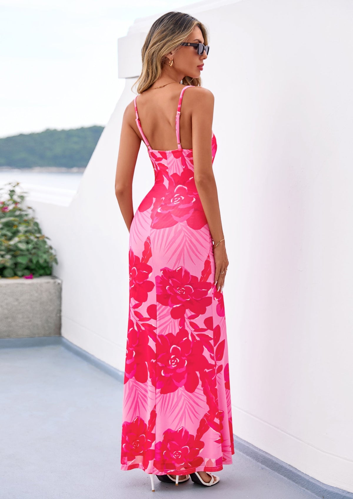 Floral Mesh Maxi Dress - Spaghetti Strap, Wedding Guest - photo 26