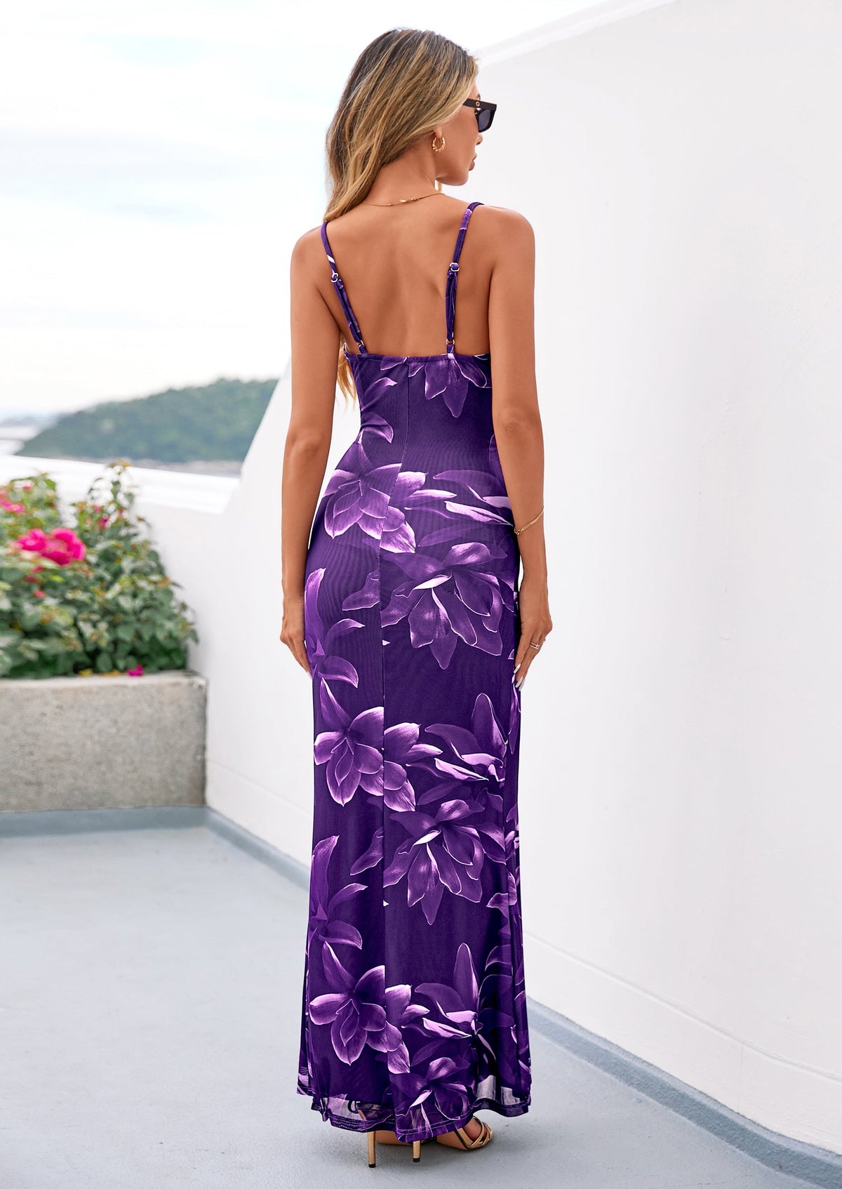 Floral Mesh Maxi Dress - Spaghetti Strap, Wedding Guest - photo 32