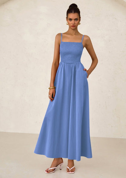 Smocked Swing Maxi Dress - Spaghetti Strap, Beach - photo 24