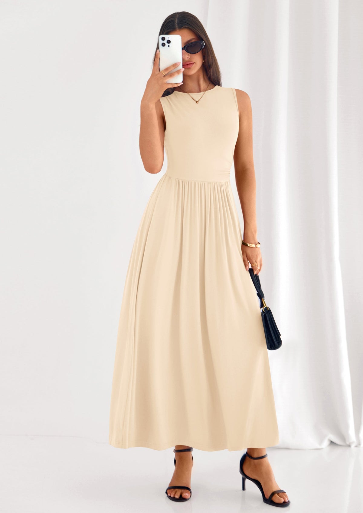 A-Line Flowy Maxi Dress - Sleeveless, Crewneck, Casual - photo 50