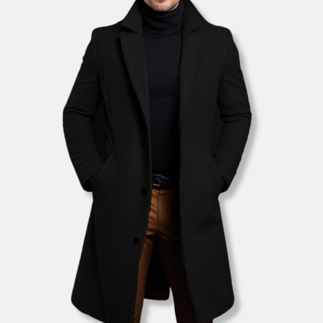 Nordisk Flair Mens Trench Coat Wool Blend Timeless Tailored Knee