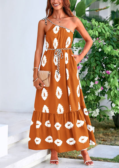 Flowy Maxi Dress - One-Shoulder, Boho - photo 34