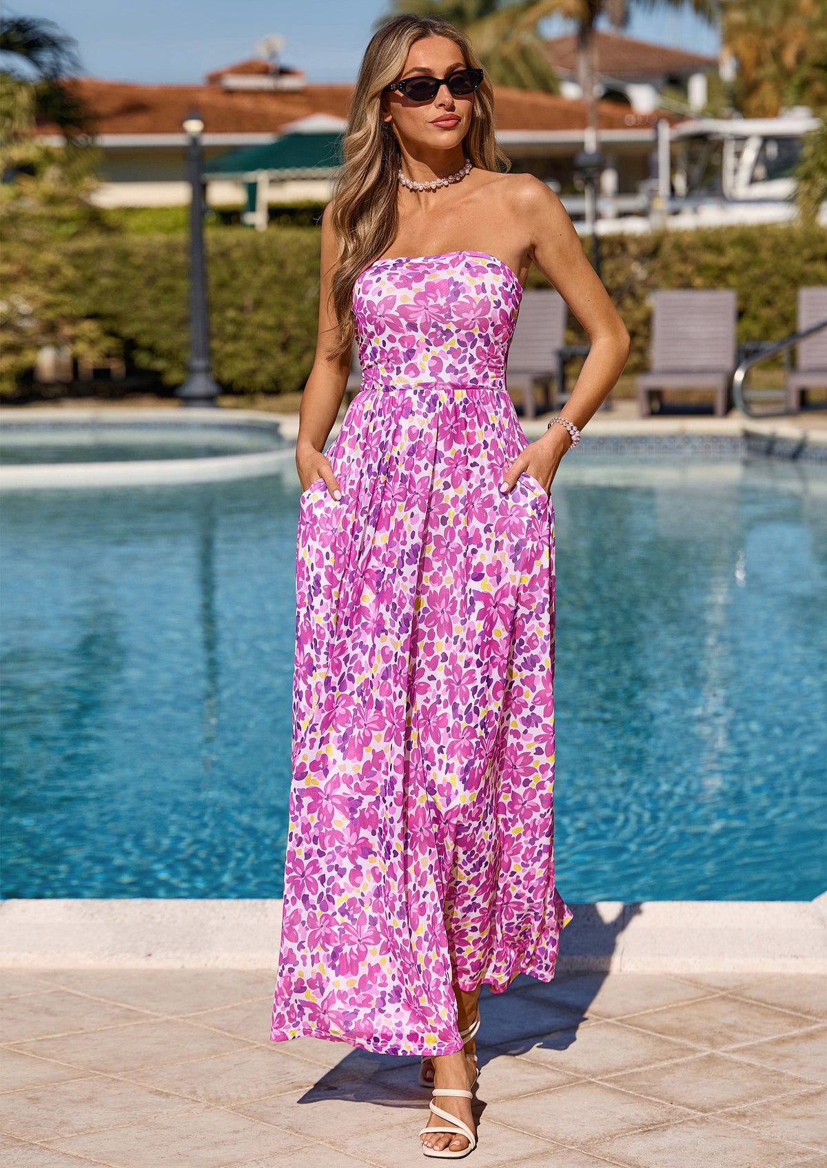 Floral Maxi Dress - Strapless, Boho - photo 31