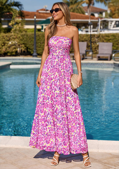 Floral Maxi Dress - Strapless, Boho - photo 30