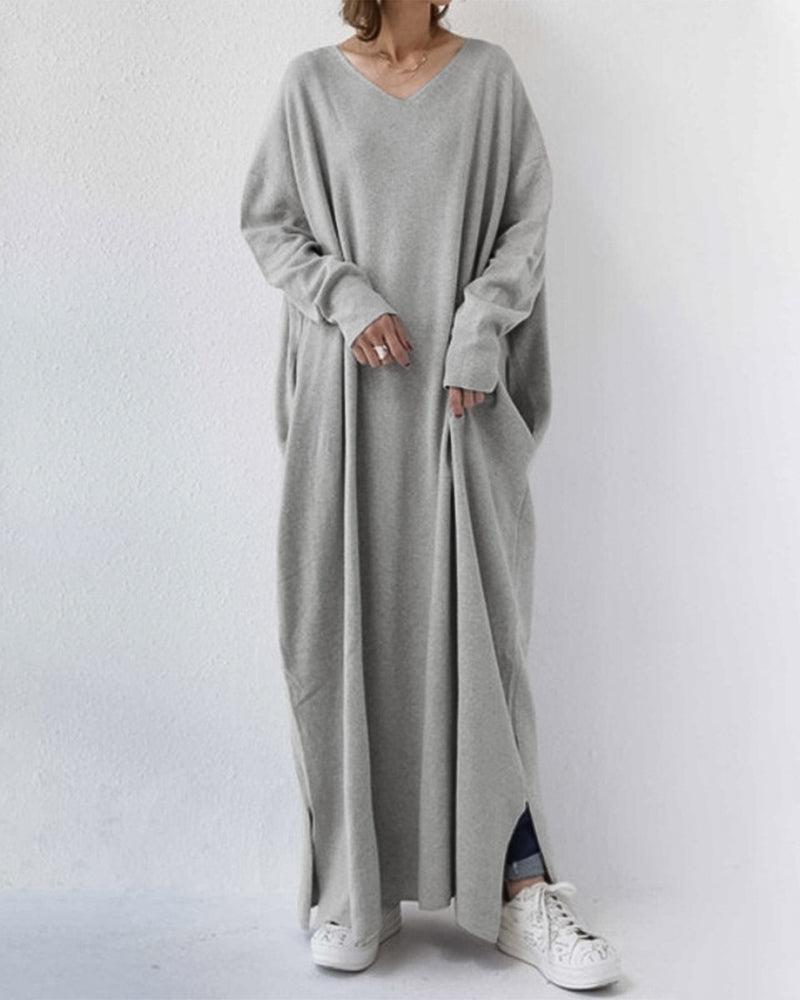 Elegant Winter Maxi Dress for Women with Long Sleeves