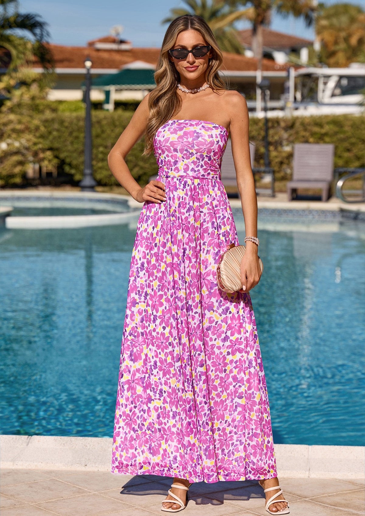 Floral Maxi Dress - Strapless, Boho - photo 29