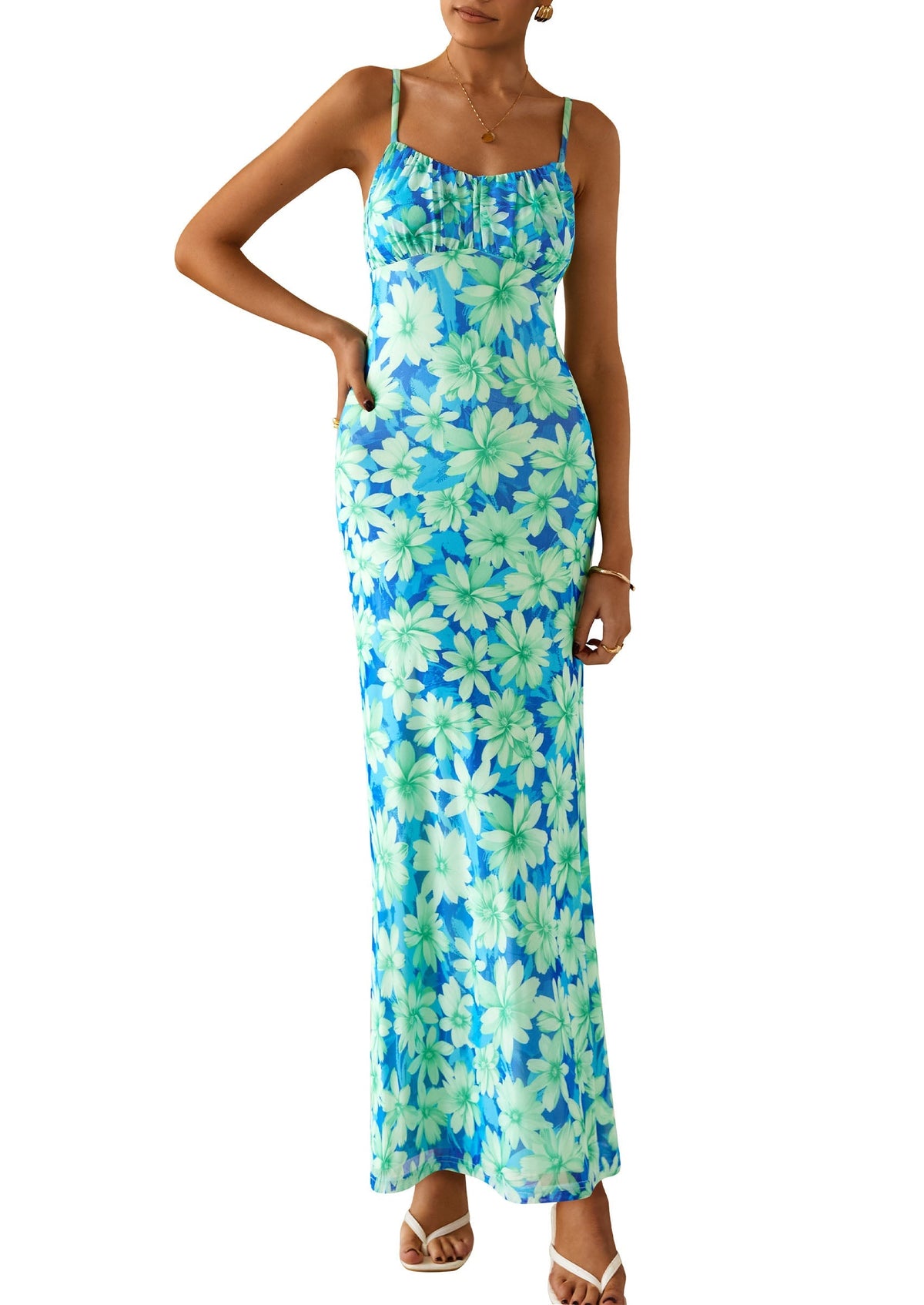 Floral Bodycon Maxi Dress - Sleeveless, Cocktail - photo 43
