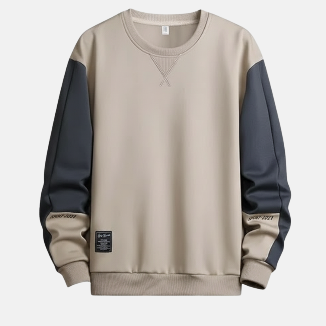 Orsenvi Men's Relaxed Fit Two Tone Raglan Sweatshirt Cotton Blend