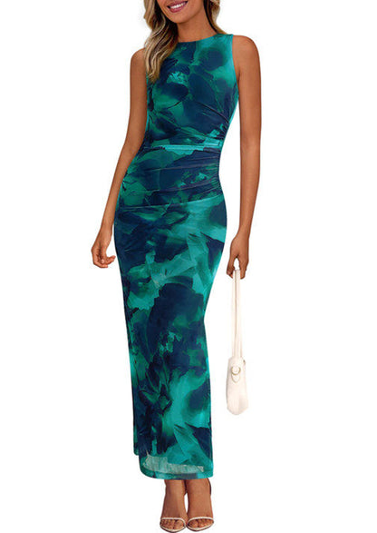 Floral Mesh Bodycon Maxi Dress - Sleeveless, Wedding Guest - photo 6