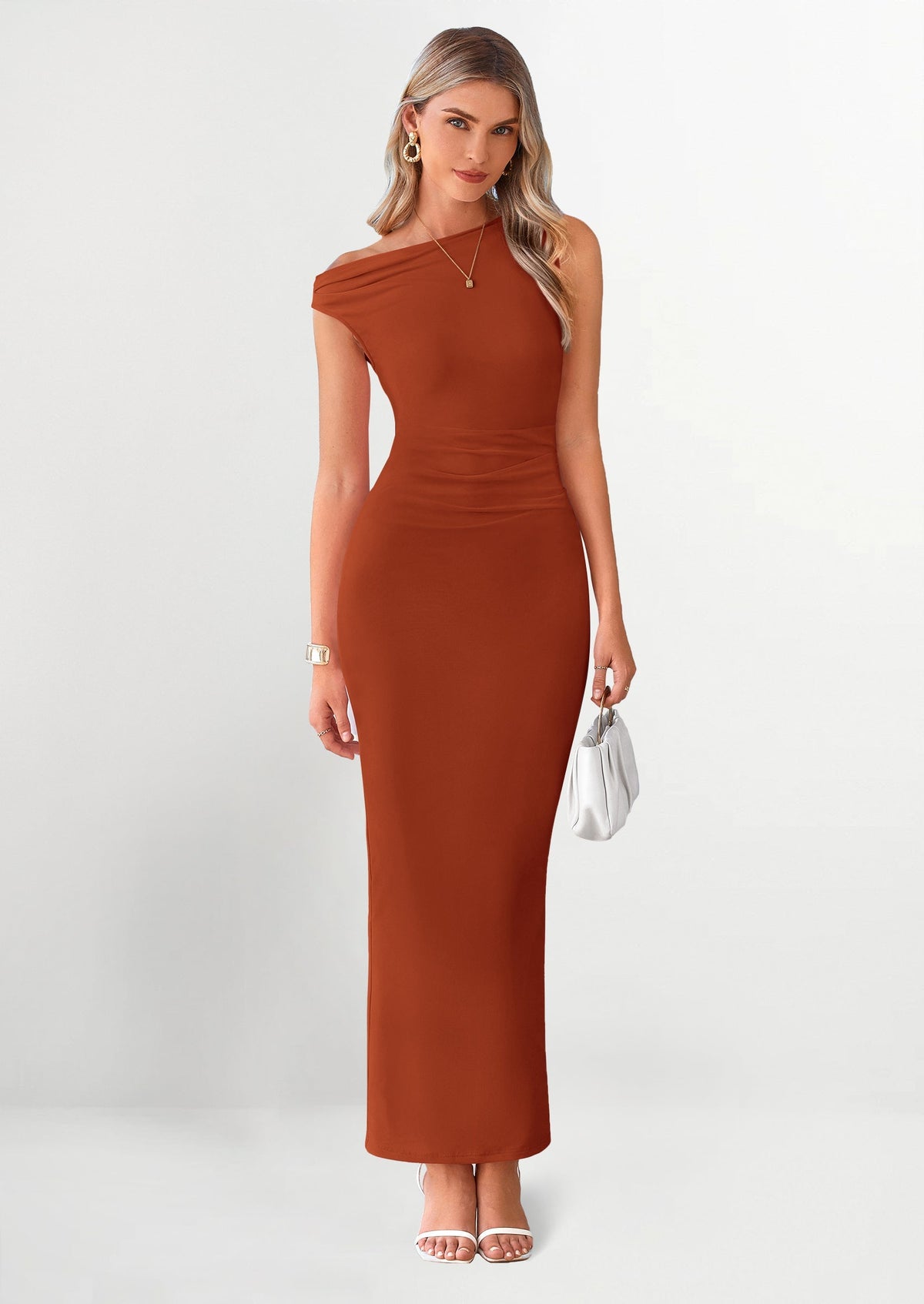 Mesh Bodycon Maxi Dress - One-Shoulder, Wedding Guest - photo 86