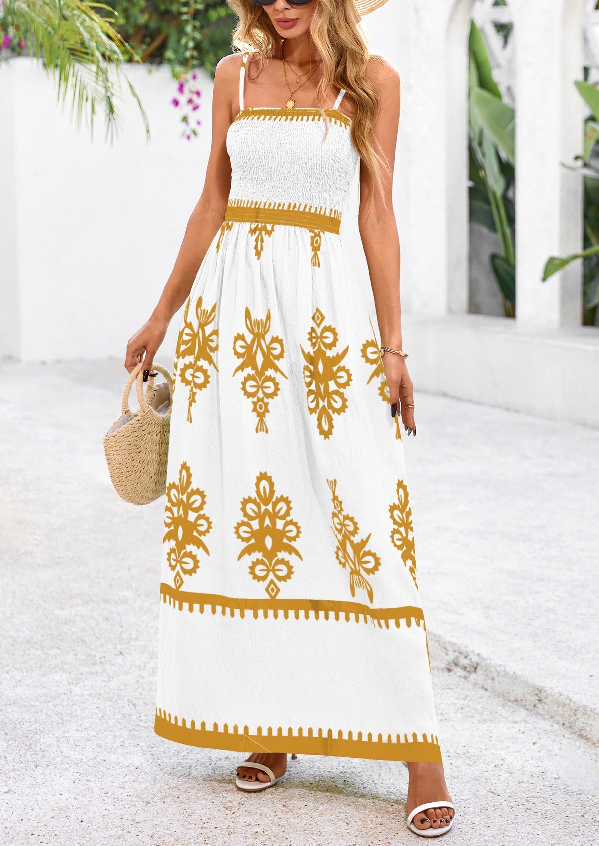 Floral Flowy Maxi Dress - Spaghetti Strap, Beach - photo 34
