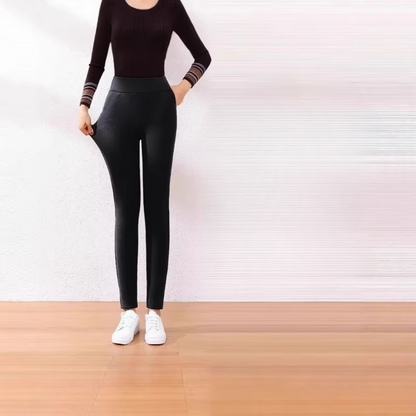Orsenvi Women's High Waisted Sherpa Fleece Lined Thermal Leggings