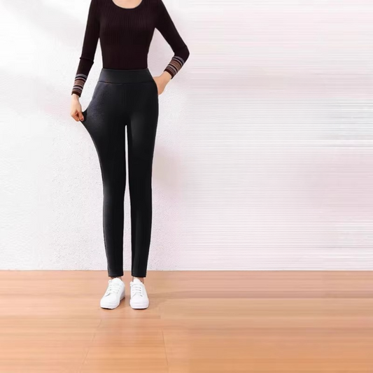 Orsenvi Women's High Waisted Sherpa Fleece Lined Thermal Leggings
