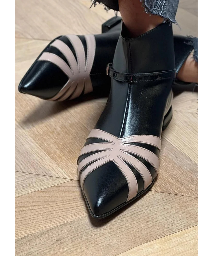 Pointed Geometric Ankle Boot