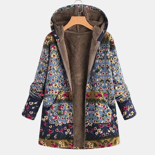 Boho Floral Hooded Coat