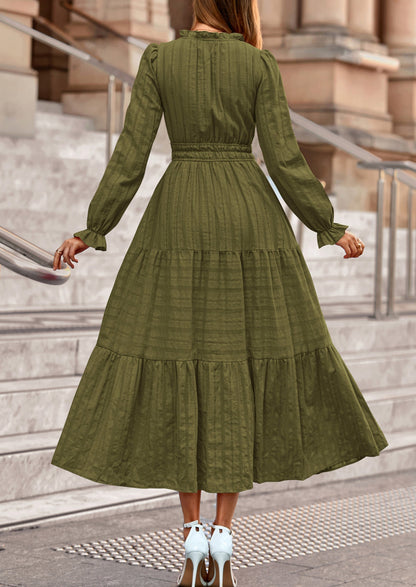 Flowy Maxi Dress - Long Sleeve, V-Neck, Wedding Guest - photo 2