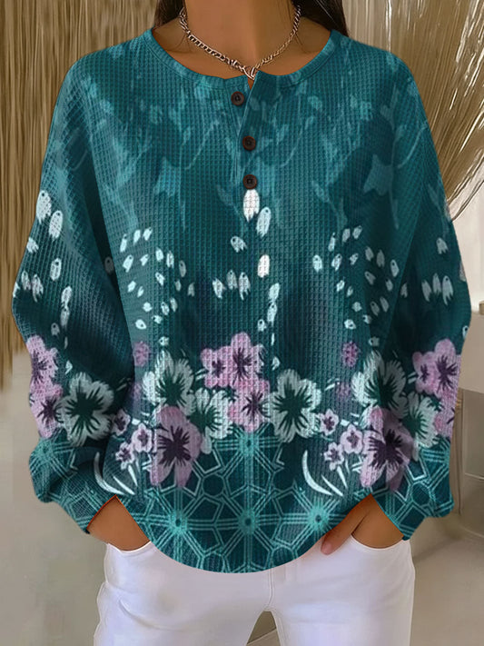 Pullover with Floral Pattern