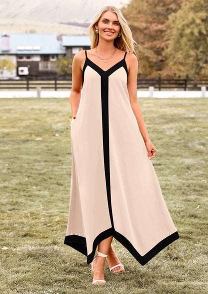 Flowy Maxi Dress - Sleeveless, V-Neck, Party - photo 1