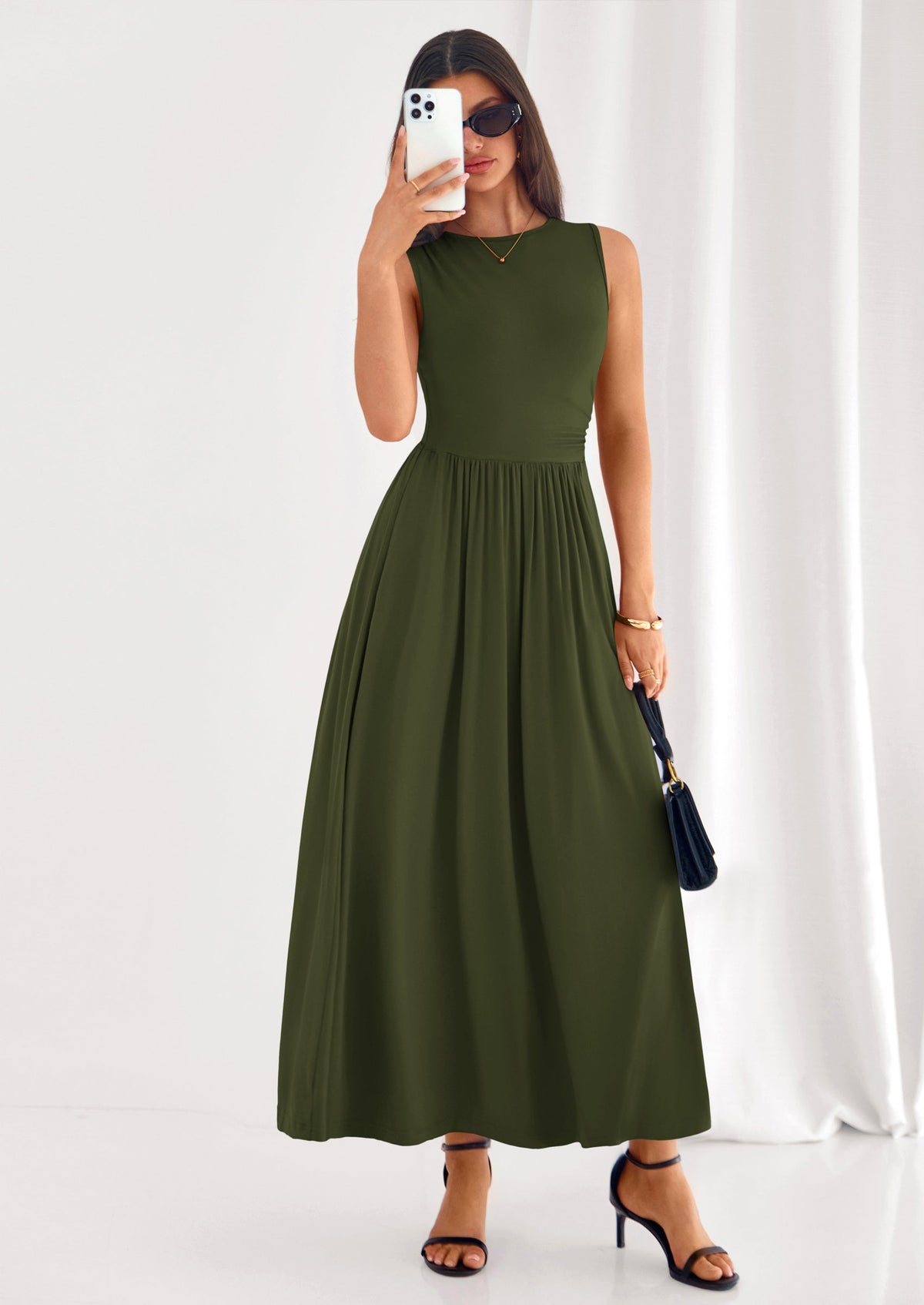 A-Line Flowy Maxi Dress - Sleeveless, Crewneck, Casual - photo 15